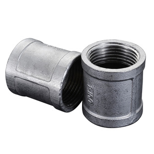 304/316L不锈钢内丝直接精铸内丝直通管箍铸造内螺纹直接头4分6分