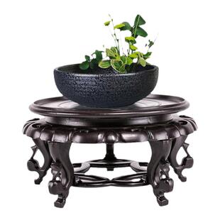 仿木奇石底座花盆底座拖架鱼缸花瓶底座架子酒坛泡酒架圆塑料花架