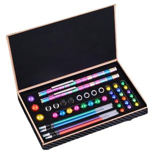 儿童多功能磁铁磁力磁环中性笔电容笔百变解压黑科技网红套装木盒