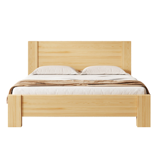 实木床全实木家用木床1.5现代简约双人床1.8经济型出租房1m单人床