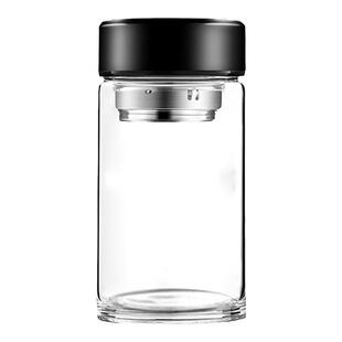 加厚大容量单层玻璃泡茶杯凉水杯子冷水密封喝饮水具可选隔热杯套