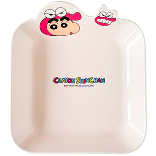 正版蜡笔小新陶瓷盘子可爱儿童餐具高颜值碗盘碗碟备菜配菜盘深盘