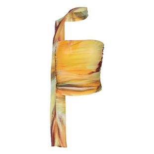 gusty夏日渲染日落黄潮酷拽姐挂脖上衣街头y2k辣妹飘带抹胸背心潮