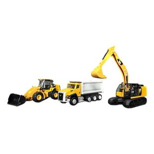 CAT卡特彼勒 工程车模型摆件1/64合金仿真挖掘机男孩运输汽车套装