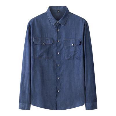 瑞莱夫男士天丝长袖休闲衬衫