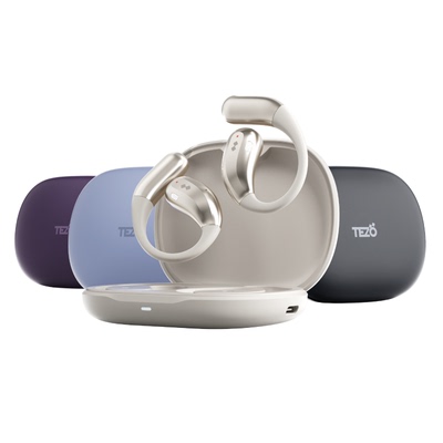 Tezo羚音开放式AI翻译挂耳耳机舒适运动会议录音同传听译