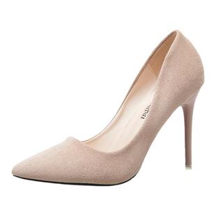 杏色黑高跟鞋女细跟5cm中跟2026年新款春秋百搭工作职业少女礼仪7