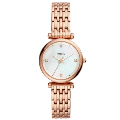 珍珠贝母表面FOSSIL石英机芯女士