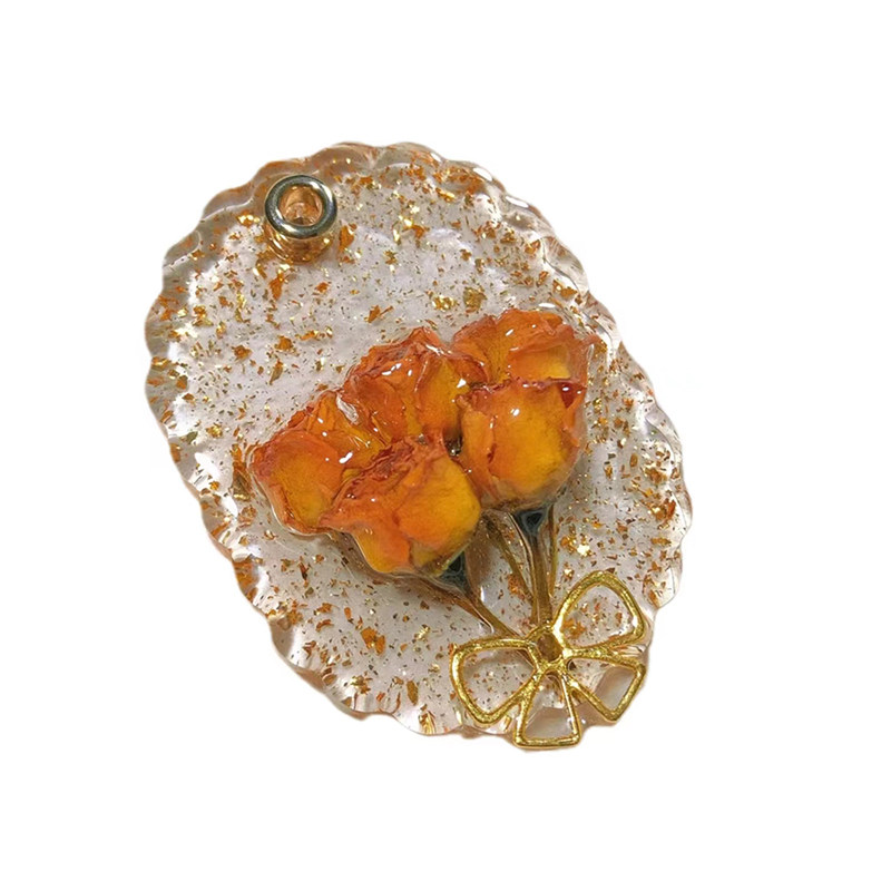 玫瑰花吊牌材料包水晶滴胶diy套装模具吊坠干花挂件手工花牌成品