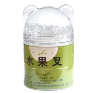 一次性水果叉竹节纹加厚多功能家用透明蛋糕叉透明塑料点心叉子