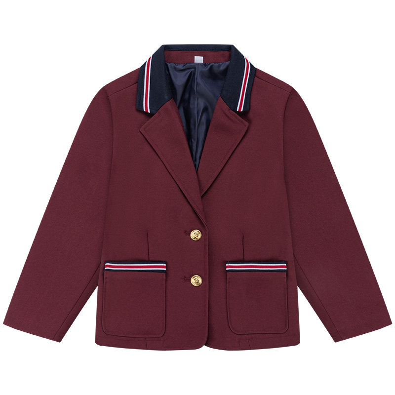 伊顿校服中小学生学校藏青枣红西服礼仪服外套衬衫卡其西裤校服