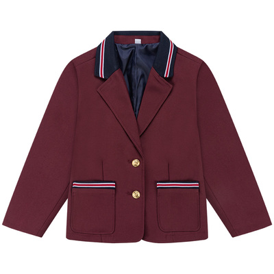 伊顿校服中小学生学校藏青枣红西服礼仪服外套衬衫卡其西裤校服