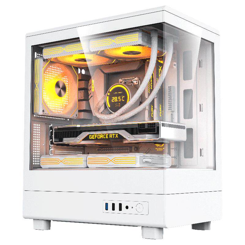 爱国者V60海景房机箱全景MATX台式240水冷主机台式机电脑主机箱