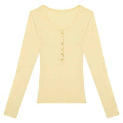 橘子树在哪儿韩系亨利领长袖t恤