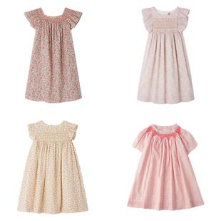 法单BP新款夏季liberty碎花打揽连衣裙