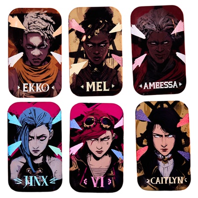 英雄联盟LOL 双城之战系列 角色双闪徽章金克丝蔚梅尔凯特琳吧唧