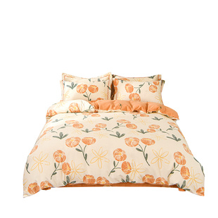 定制尺寸全纯棉磨毛四件套床笠美国queen英国double澳洲king size