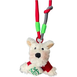 福气满满西高地小狗书包毛绒挂件钥匙扣挂件包包精致可爱狗狗挂饰