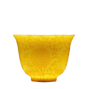 景德镇陶瓷手工扒花功夫茶杯茶具粉彩描金手绘品茗杯主人杯个人杯