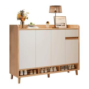 实木鞋柜家用门口入户门收纳柜一体靠墙2025新款室内玄关进门鞋架