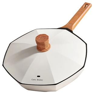 卡特马克不粘锅锅家用专用炒菜锅麦饭石八角钛锅电磁炉 平底炒锅