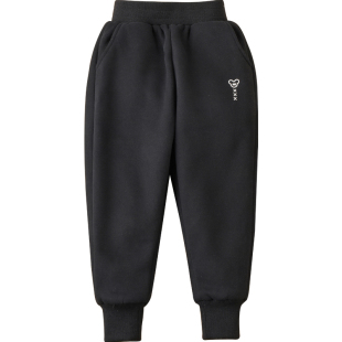 儿童加绒加厚裤子秋冬季男童女童棉裤一条过冬特厚超厚大童保暖裤