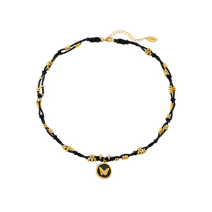 飒米保色波西米亚风蝴蝶吊牌编织项链原创设计高级通勤锁骨链