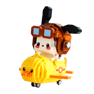 可爱卡丁车益智坦克玩具拼图男女孩生日礼物高难度猫咪小颗粒积木