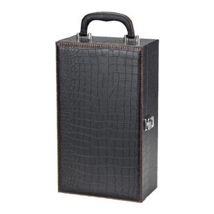 高档红酒包装盒手提红酒箱子双支葡萄酒礼盒包装红酒皮盒定制酒盒