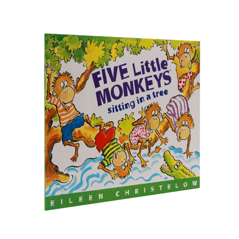 现货英文绘本 Five little monkeys sitting in a tree 五只小猴坐在树上 廖彩杏书单 儿童启蒙读物 纯全英文版正版原著英语书籍