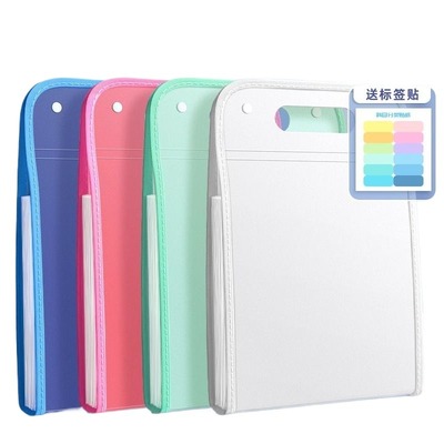 全新款a4手提风琴包文件夹试卷袋学生多层大容量收纳袋科目分类手拎式专用卷子书包开学竖式防水考试A4纸资料