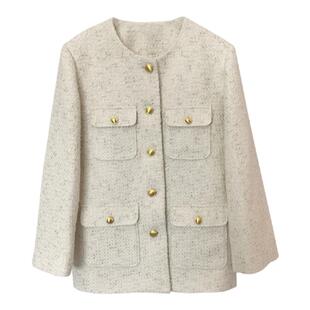 MRS Studios 日本進口法式复古气质精致金扣经典箱式小香西装外套