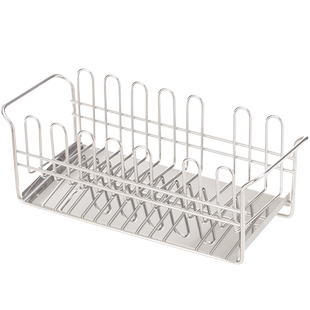 霜山海绵沥水架304不锈钢厨房水槽窄边置物架百洁布洗洁精收纳架