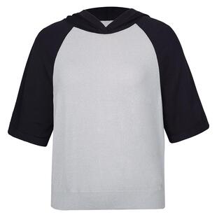 【明星同款】羊织道卡普里短袖女t恤夏款插肩爆款宽松条纹针织衫