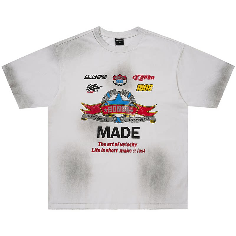 From Mars Multi-emblem overprinted short-sleeved T-shirt