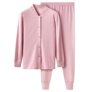 春织老人秋衣秋裤女纯棉开衫套装中老年保暖内衣全棉加厚秋冬季男