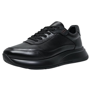 VIFIRFAR运动休闲皮鞋男款2025新款全牛皮发泡软厚底黑色真皮男鞋