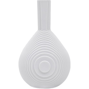丹麦ARCHITECTMADE 简约现代白瓷花瓶 流动造型涟漪花器居家装饰