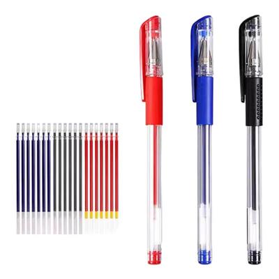 中性笔0.5mm黑色签字笔水笔芯商务办公专用蓝色红色圆珠笔