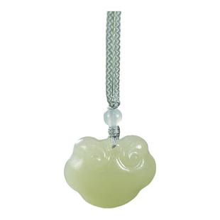 慕溪源和田玉平安锁吊坠女款玉锁项链挂件