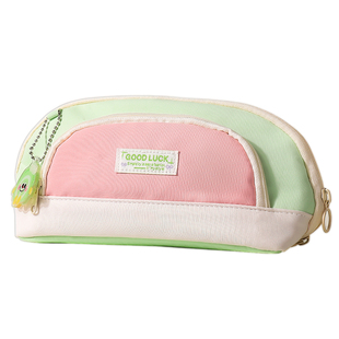 多巴胺撞色~可折叠笔袋高颜值ins风文具盒女生2026新款超火大容量铅笔盒女孩款初中生文具袋小学生男孩不撞款