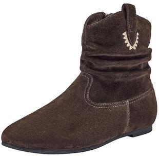 热风棕色堆堆靴女2025年冬季新款复古短靴休闲西部靴子百搭女鞋子