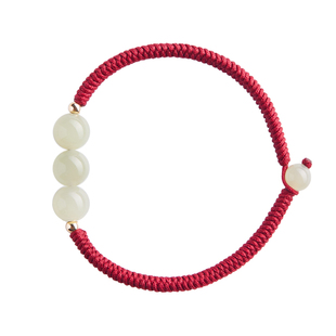 和田玉红绳手链女本命年转运珠手绳手工编织天然和田玉官方旗舰店