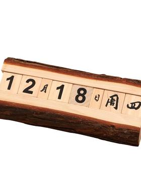 雨诚木质日历北欧餐厅桌面摆件