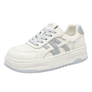 戈美其女鞋2025新款秋季厚底增高小白鞋女百搭透气休闲运动板鞋子