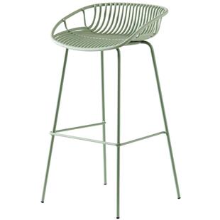 北欧铁艺高脚凳55cm网红金属吧凳庭院吧台椅酒吧家用塑料镂空吧椅