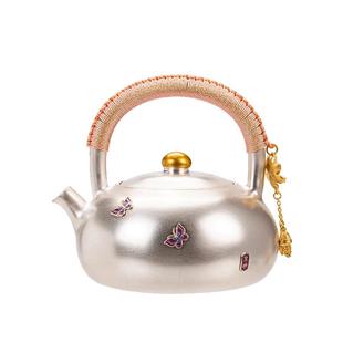 荏仟堂茶壶提梁壶手工鎏银壶功夫茶具瓷茶壶泡茶神器德化陶瓷茶具