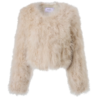 【奥莱】MAXRIENY精致贵雅感保暖毛绒廓形外套女仿皮草名