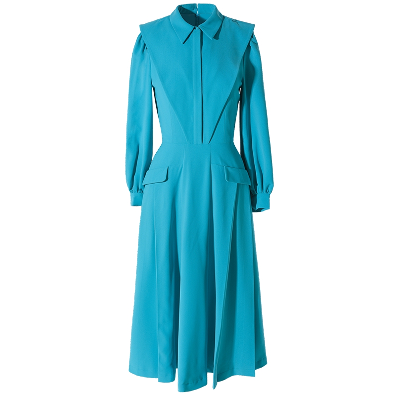 【明星同款】希区瑞普法式连衣裙高端气质礼服女长袖裙复古赫本风