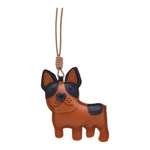 真皮小狗~北欧ins可爱包挂件牛皮车内皮绳挂饰生肖钥匙扣手帐书签